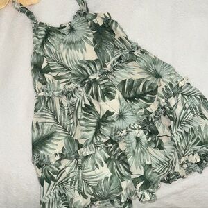 Janie and Jack Green Leaf Print Dress